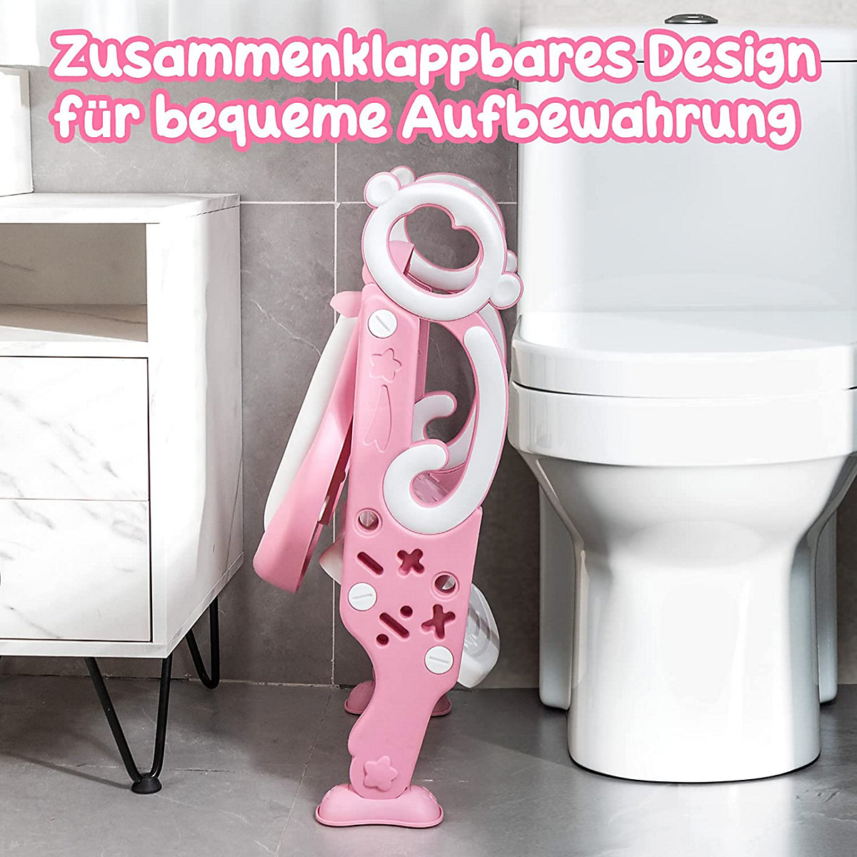 Toilettentrainer höhenverstellbar mit Leiter und Griffe