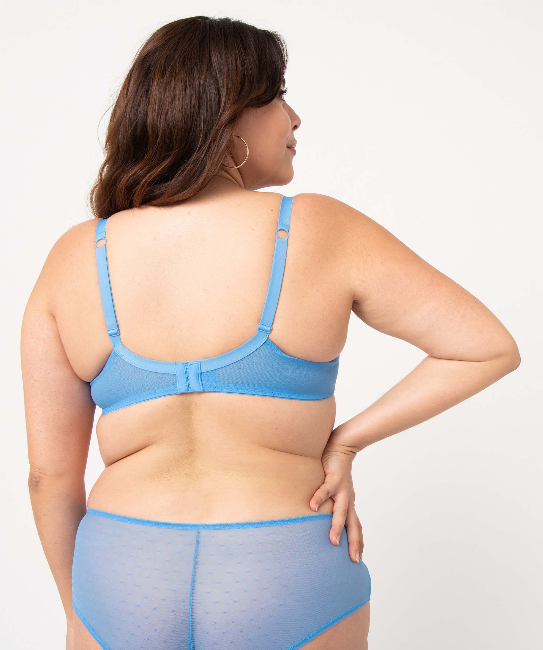 Soutien-gorge grande taille à armatures et coques fines bleu | GEMO