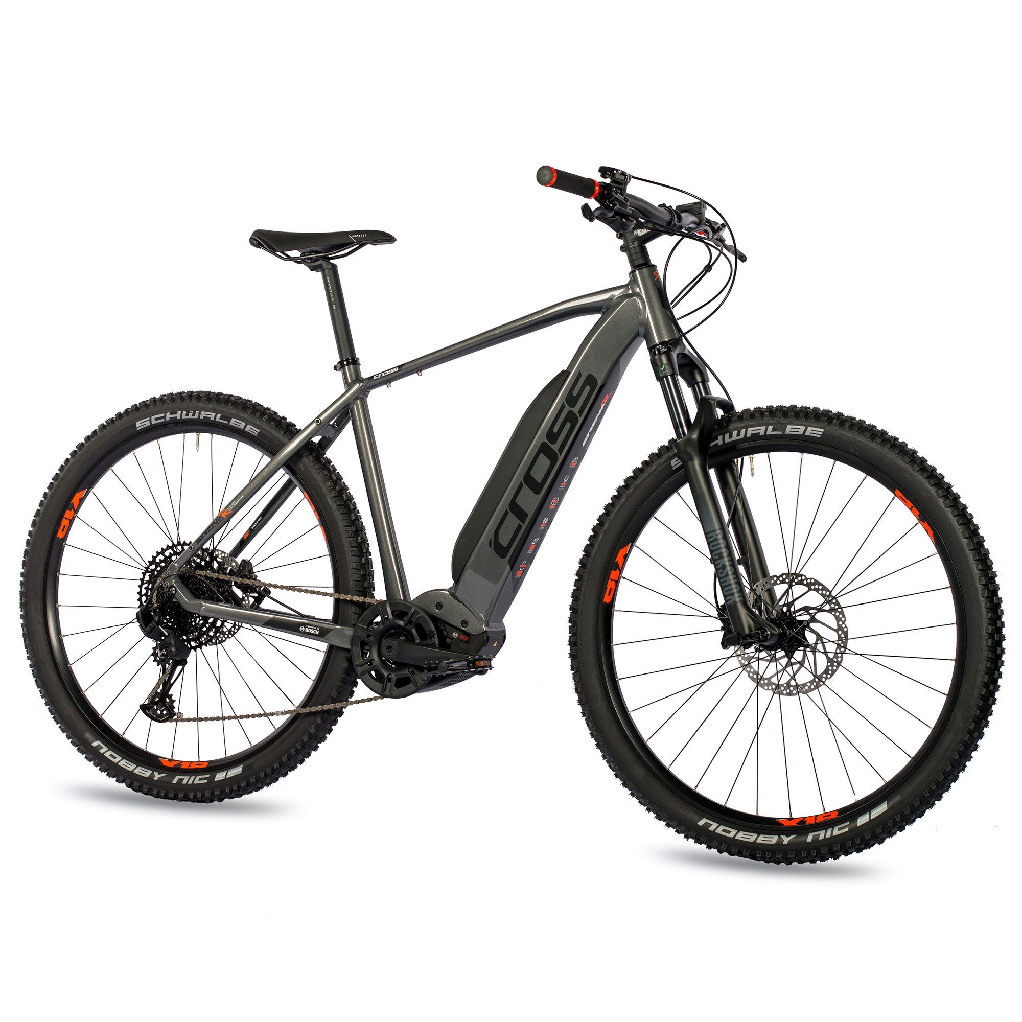 Airtracks E-Bike 29 Zoll E-Bike MTB BOSCH Performance Line CX Gen 4 500 Wh STREAMER, 12 Gang, Kettenschaltung, Mittelmotor, 500,00 Wh Akku, SRAM RD SX EAGLE - 47cm 52cm