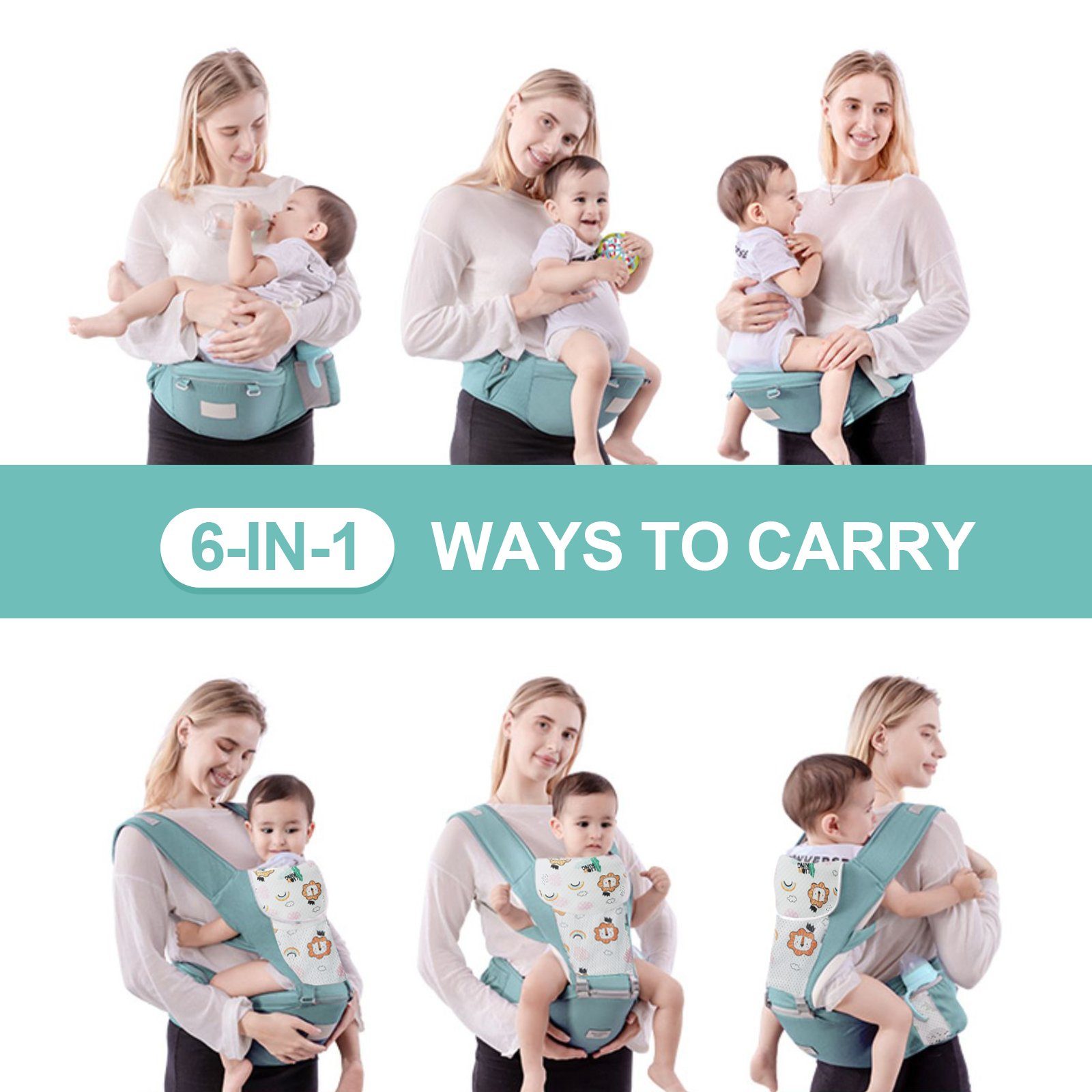 Arkmiido Bauchtrage (6 in1 Adapt Cool Air Mesh Baby-Bauchtrage Rückentrage, Babytragetasche Plum), Babytrage für Neugeborene ab Geburt