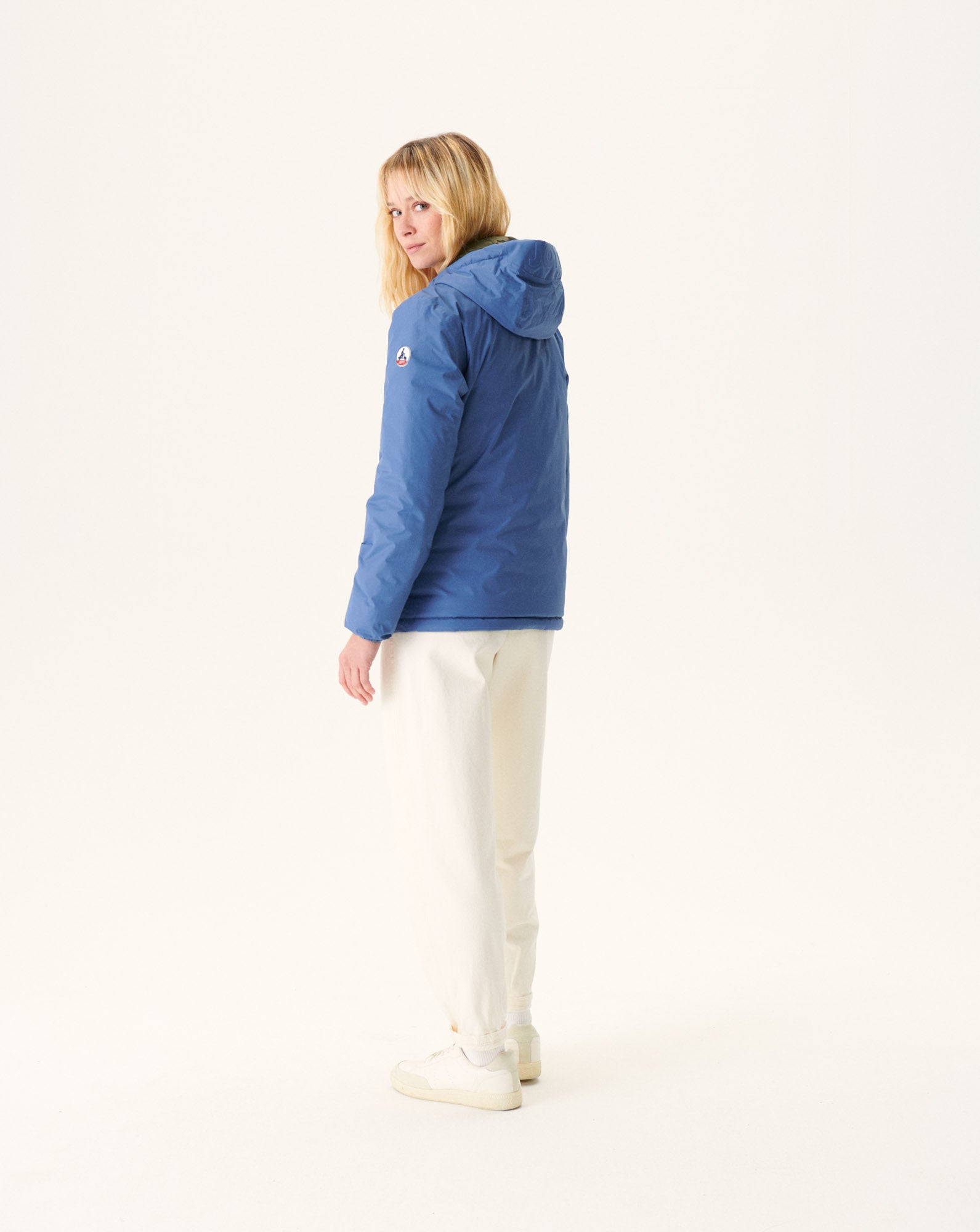 Doudoune réversible à capuche Bleu jeans/Army Vienne