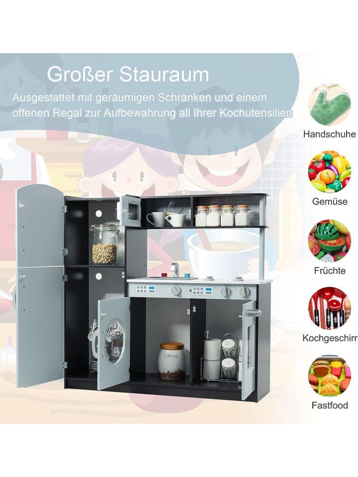 COSTWAY Spielküche ab 3 Jahren in Grau günstig kaufen 81 cm