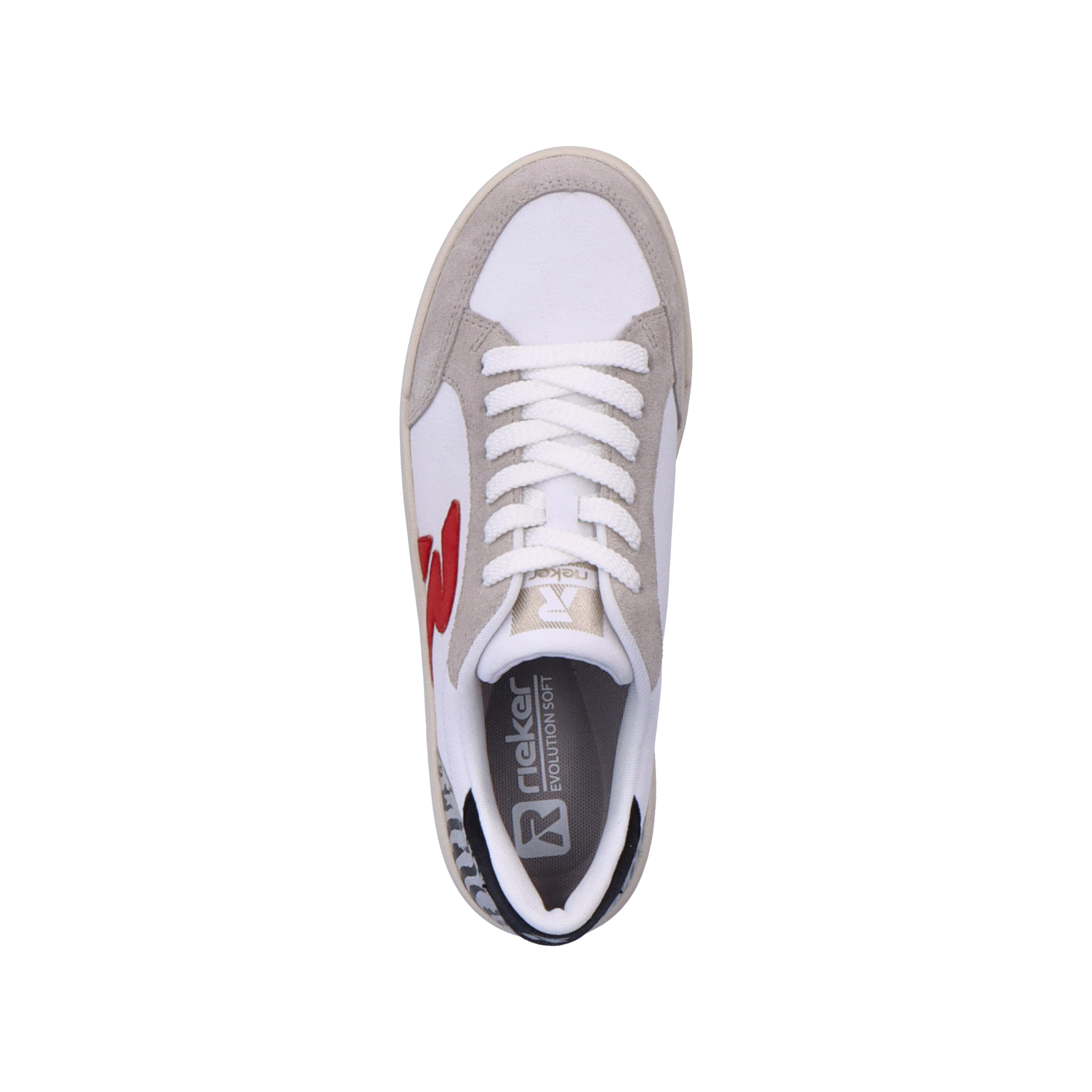 Rieker Damen Sneaker Low swan-white arctic-grey zebra