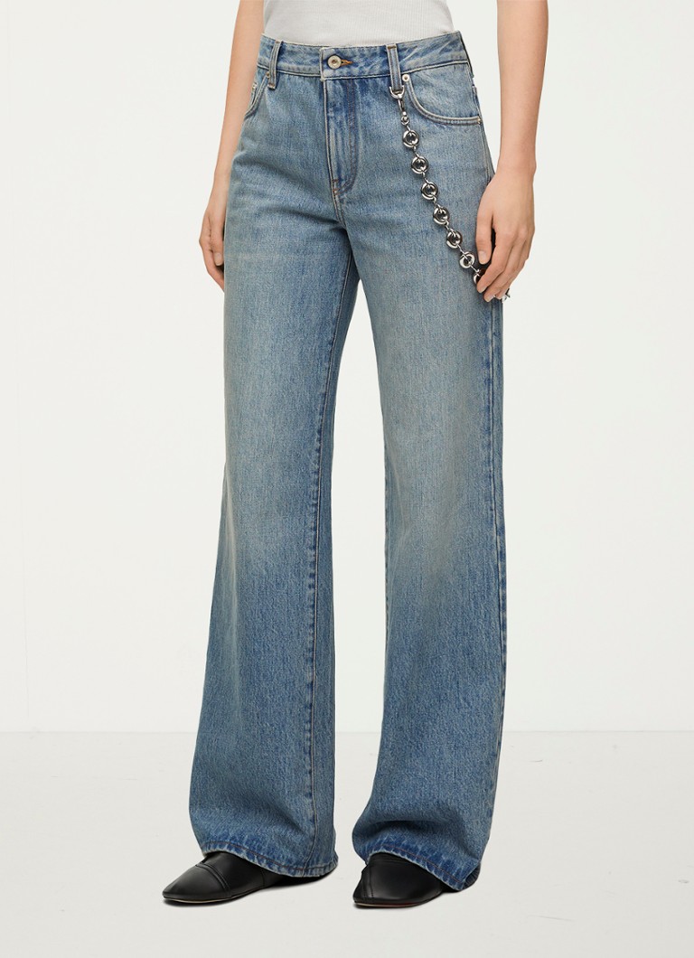 Jean LOEWE taille mi-haute, jambes larges, délavage moyen