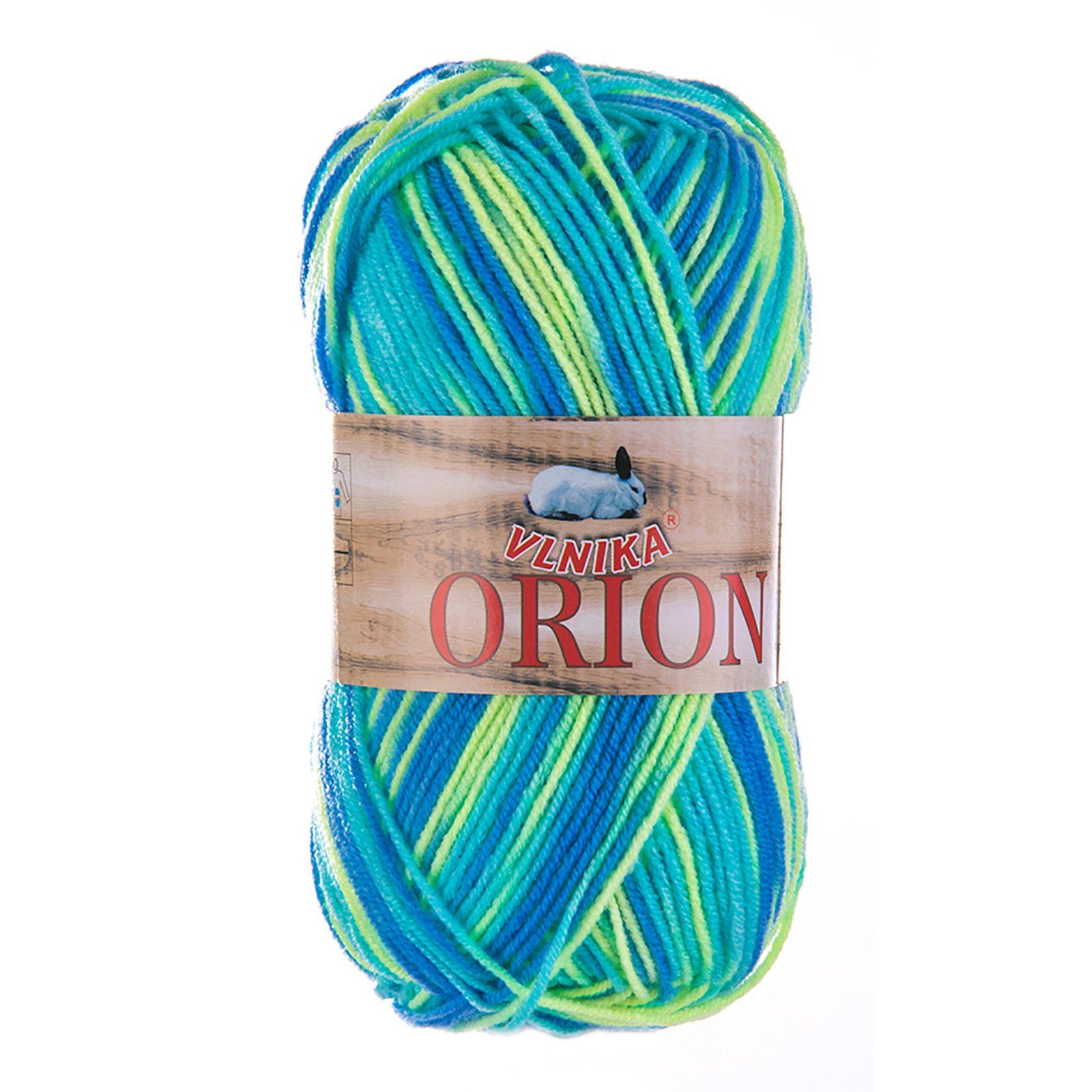 VLNIKA 50g Farbverlaufsgarn Orion Color Häkelwolle, 200 m, 23 limettengelb-helltürkis-blau