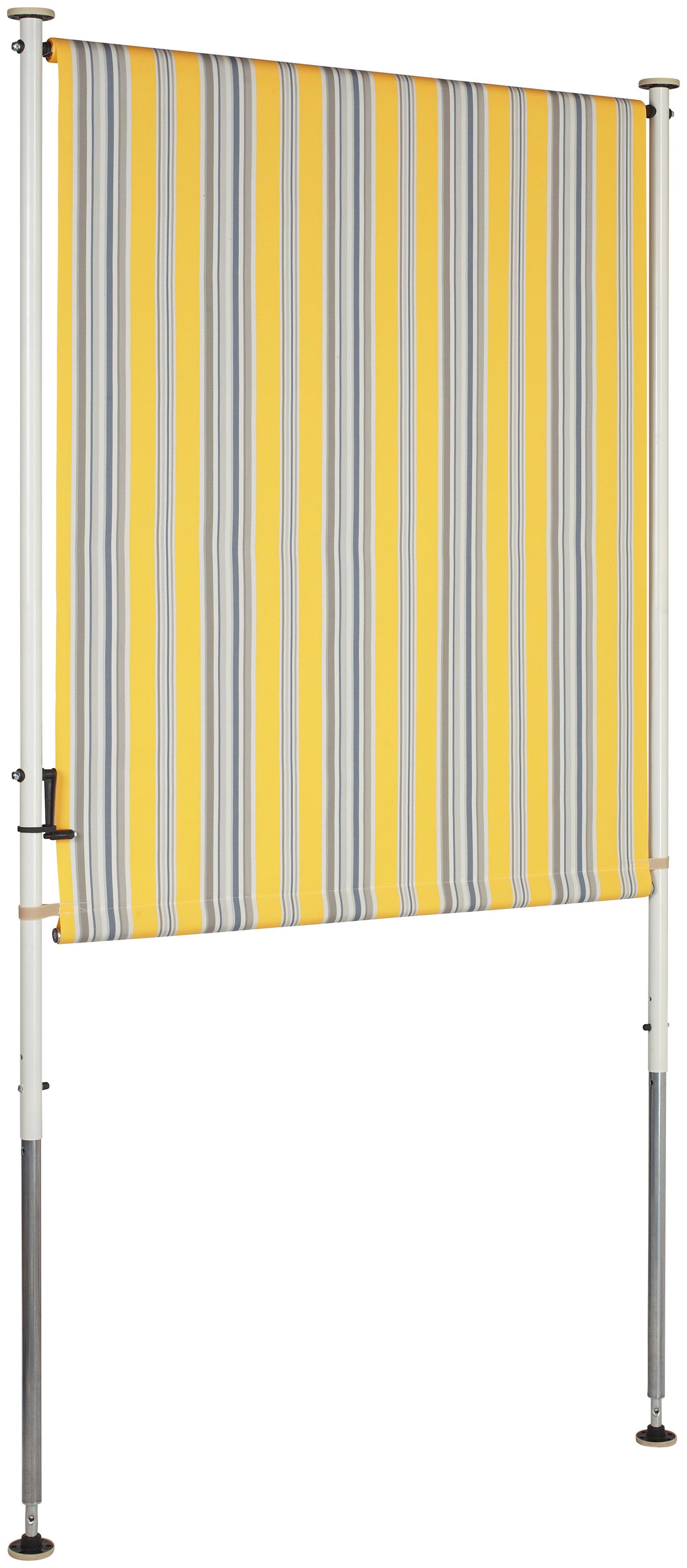 Angerer Freizeitmöbel Klemm-Senkrechtmarkise gelb/grau, BxH: 120x225 cm