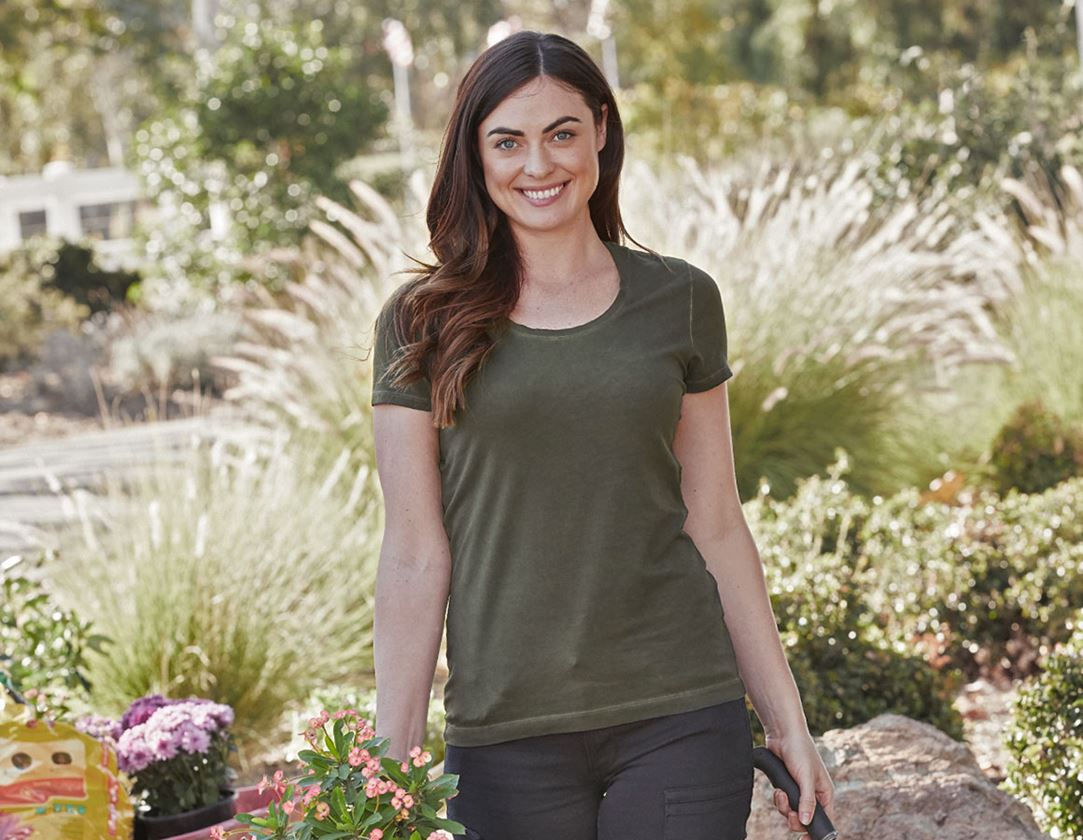 e.s. T-Shirt vintage cotton stretch, Damen