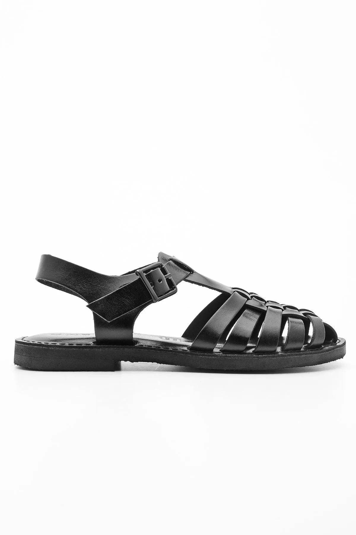 Marjin  Damen Sandalen Kesva aus echtem Leder mit leichter Eva-Sohle, schwarz