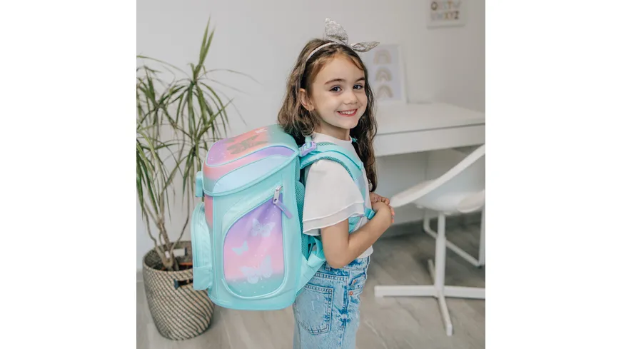 Scooli Butterfly EasyFit Schulranzen-Set 5teilig