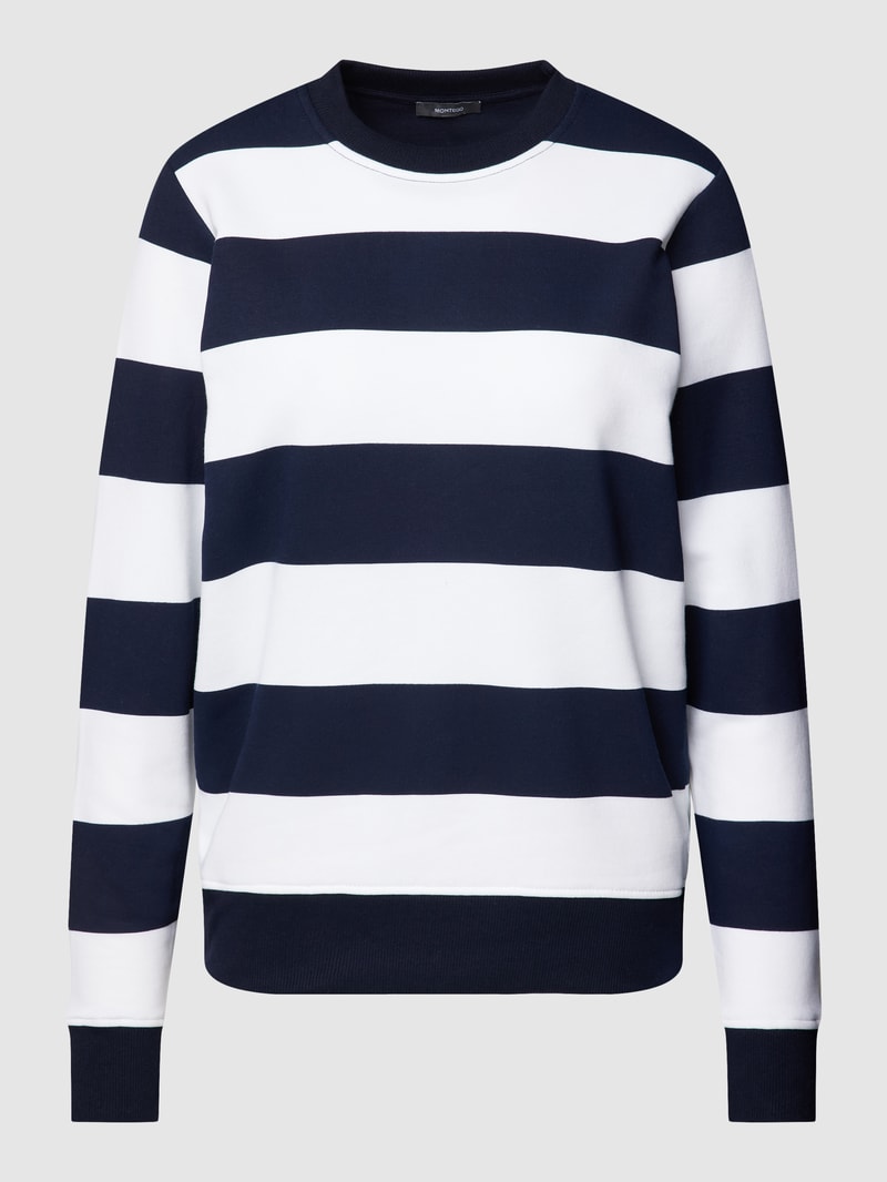 Sweatshirt mit Blockstreifen in dunkelblau