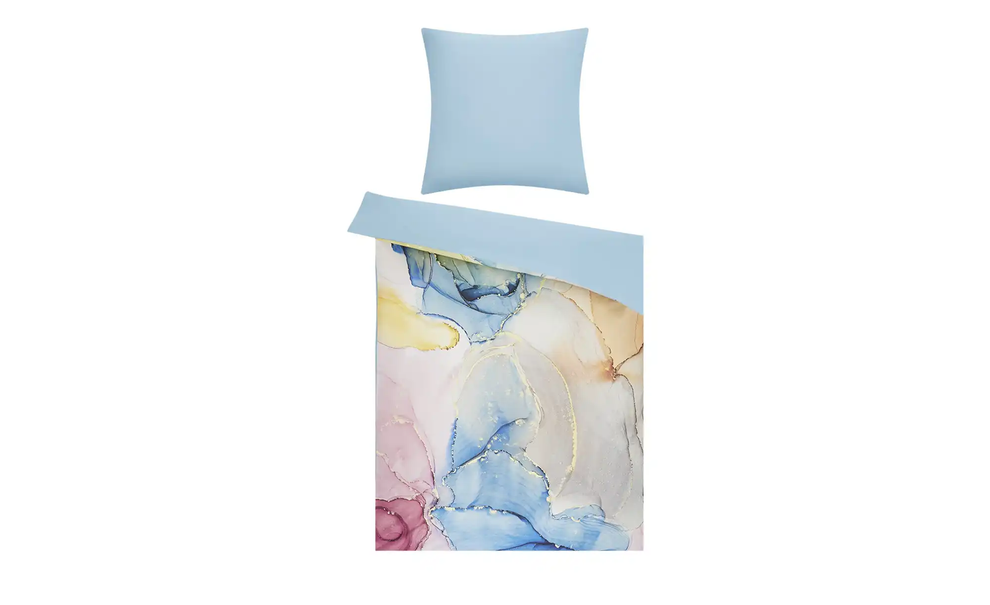 indigo Mako-Satin Wende-Bettwäsche Oil Whirl