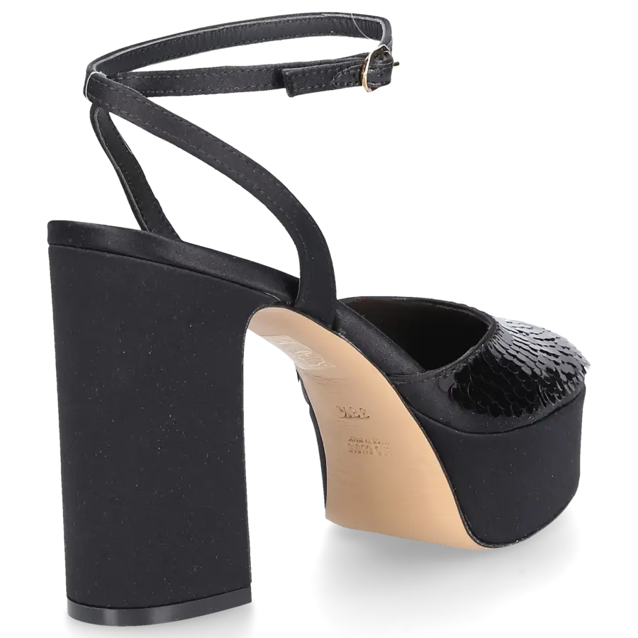 Roberto Festa - Slingpumps LUREX Pailletten Seide - schwarz