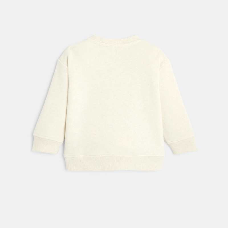 Sweat bébé molleton brodé crème blanc Catimini