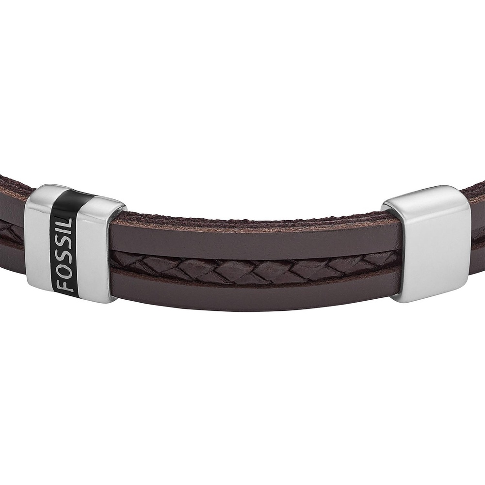 Fossil Bracelet Cuir, Acier inoxydable Bracelet