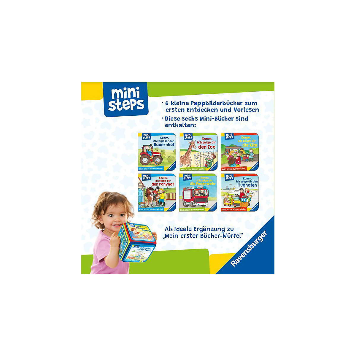 ministeps: Mein erster Bücher-Würfel: Kita, Zoo und Feuerwehr (Bücher-Set)