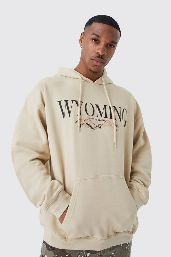 Oversize Hoodie mit Wyoming Mountain-Print