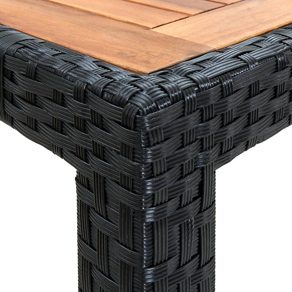 vidaXL Garten-Essgruppe 7-tlg. Garten-Essgruppe Poly Rattan Akazienholz Schwarz, (7-tlg)