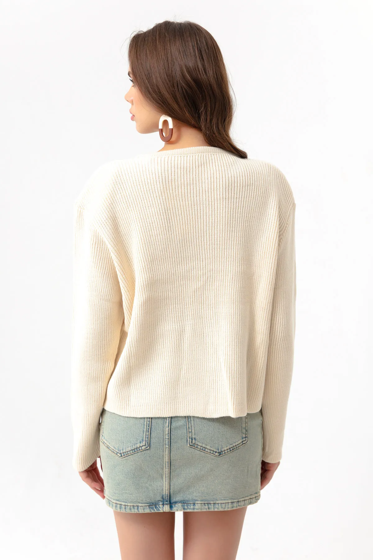 Lafaba  Damen-Cardigan mit Knöpfen in Beige und Gold