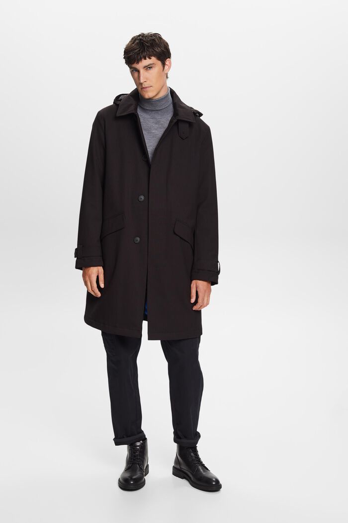 Recycelt: Wattierter Mac Coat mit flexibler Kapuze