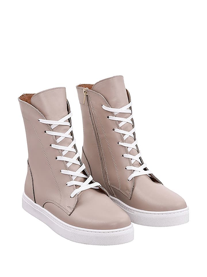 Noosy Leder-Boots in Beige günstig kaufen 39