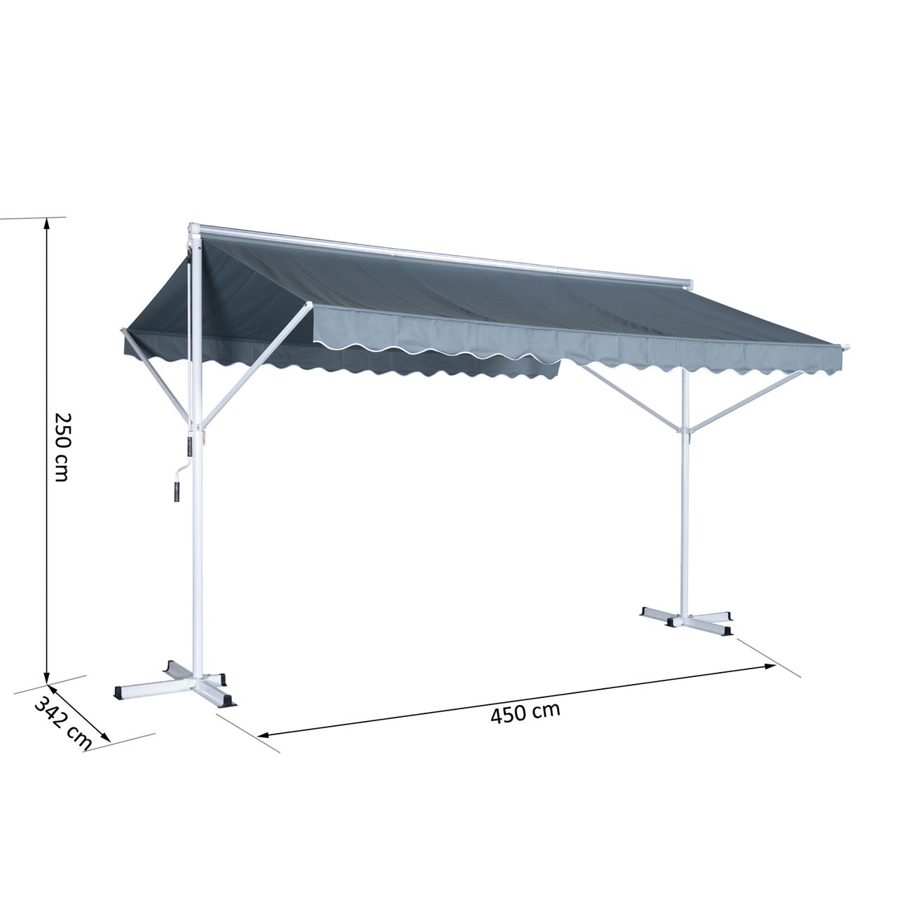 Outsunny Standmarkise, Grau 4,5x3,42m