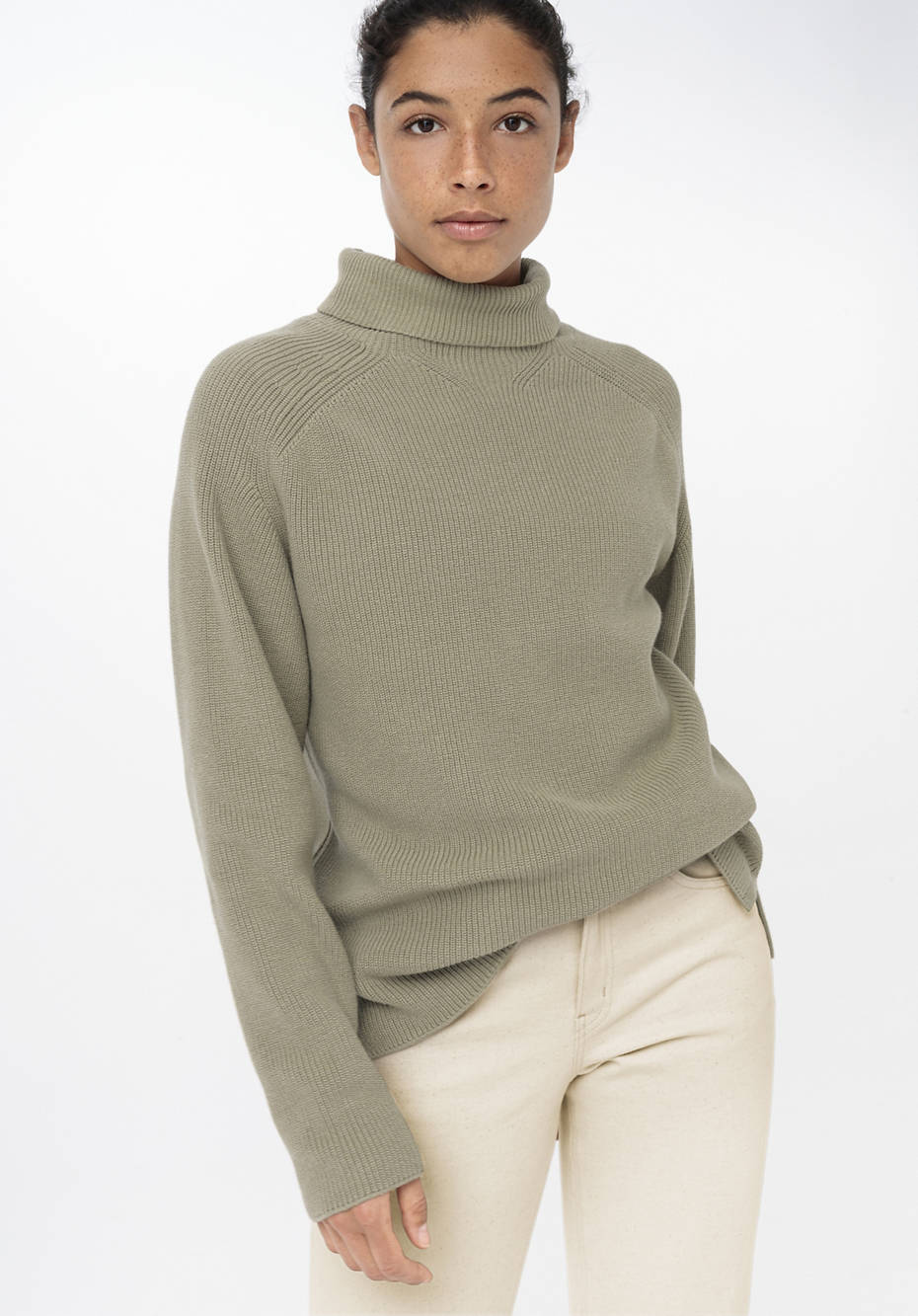 Rollkragenpullover aus reiner Bio-Baumwolle