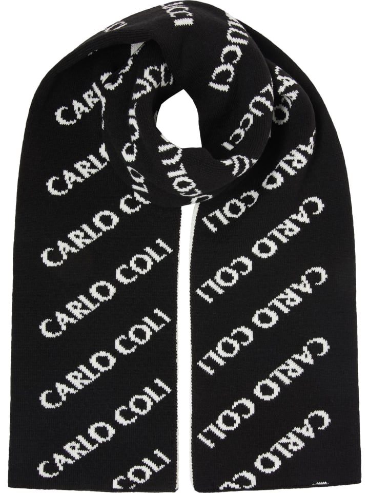 Carlo Colucci Strickschal De Vito in Schwarz / Weiß günstig kaufen onesize