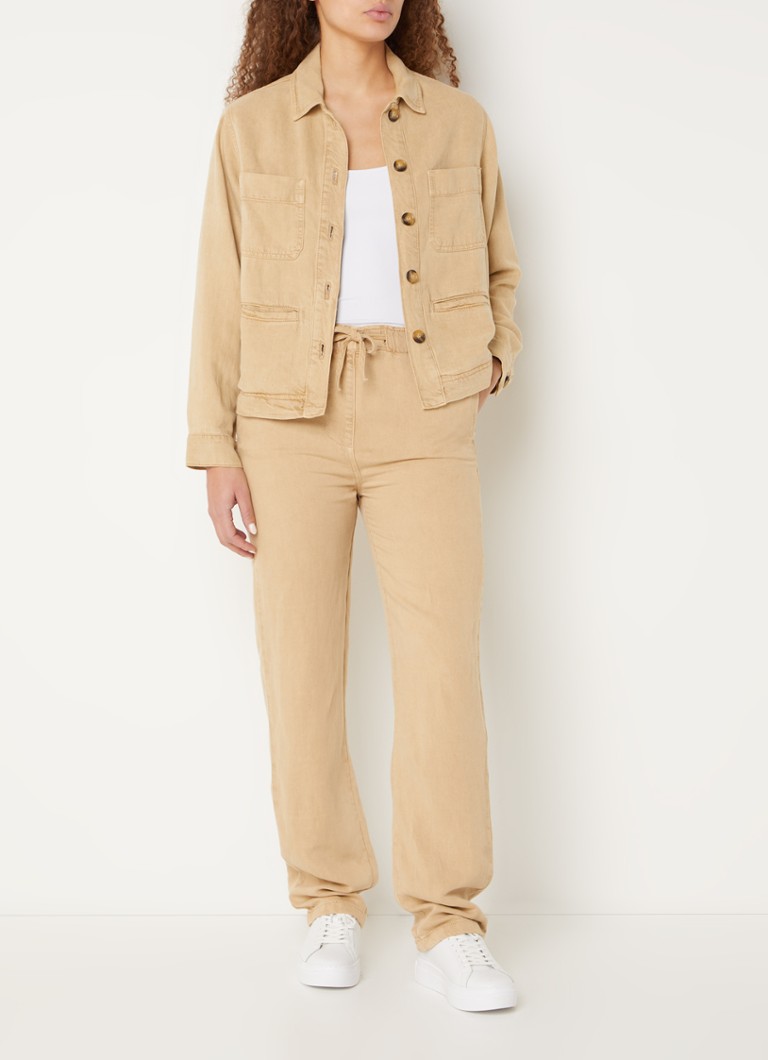 Pantaloni a gamba dritta a vita media in misto lino di Gerard Darel Colombe.