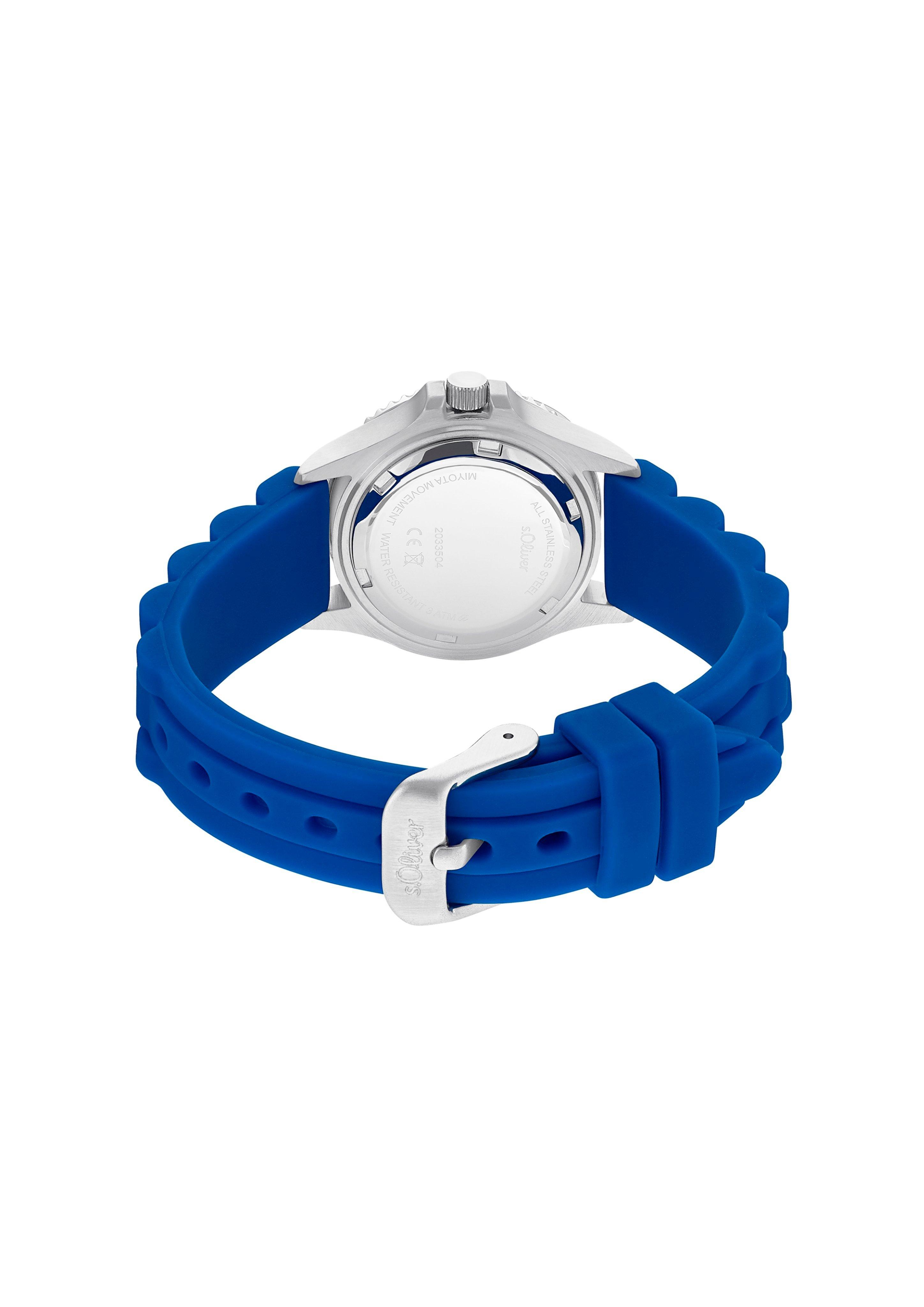 Edelstahluhr mit Silikonband  6006341-55B0