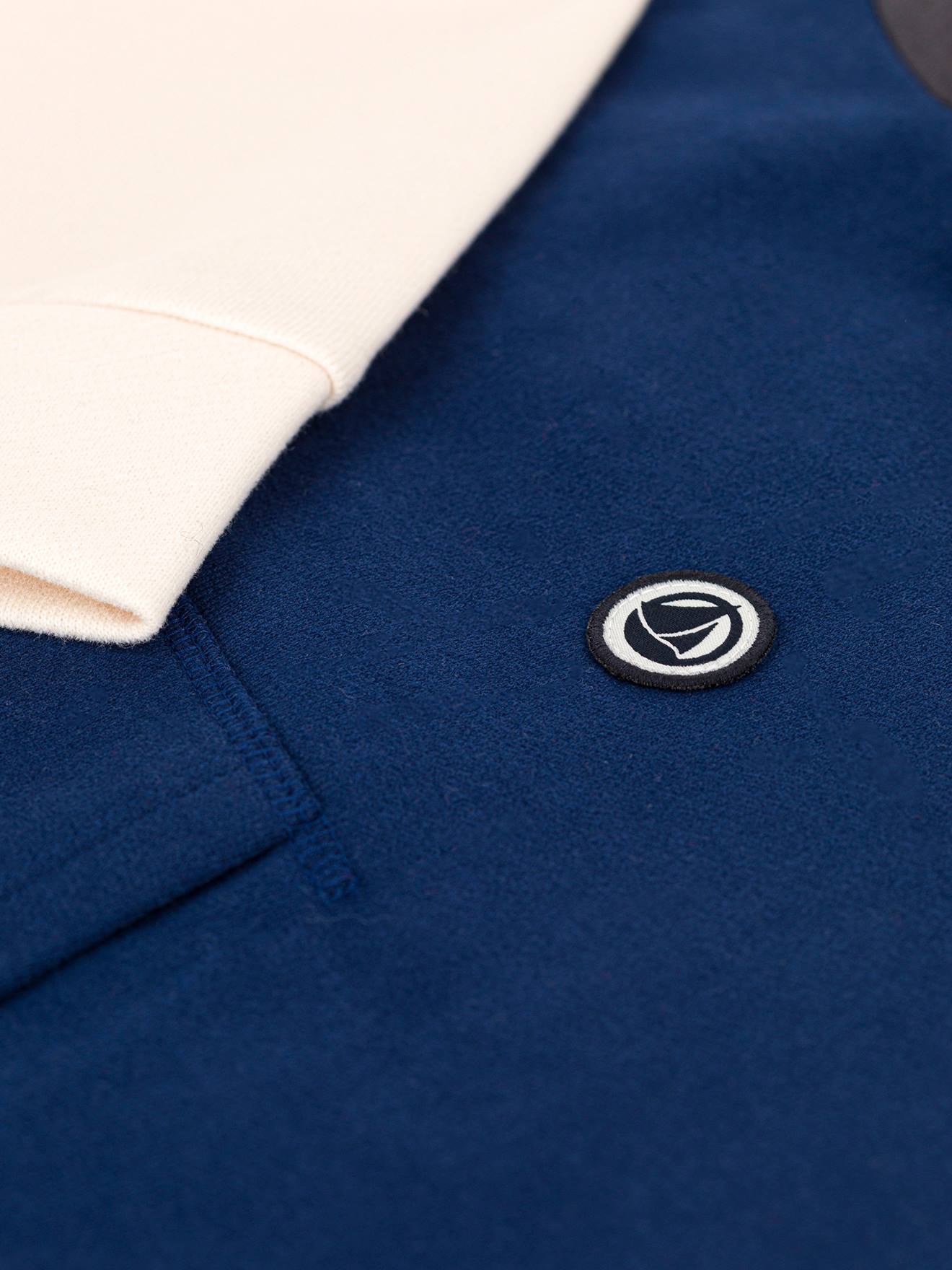 Sweat à capuche molleton enfant coton bio PETIT BATEAU bleu