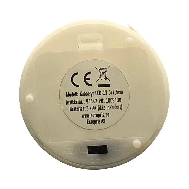 Vie Home Kubbelys 12,5 cm m/print LED timer Mai