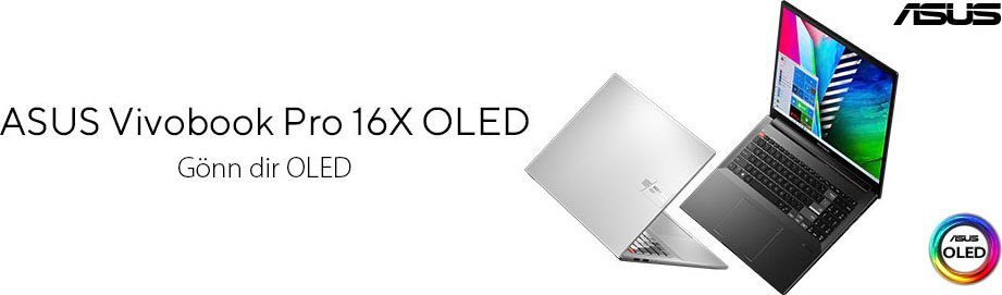 Asus Vivobook Pro 16X OLED M7600QE-L2007W Notebook (40,6 cm/16 Zoll, AMD Ryzen 7 5800H, GeForce RTX 3050 Ti, 1000 GB SSD, OLED-Display)