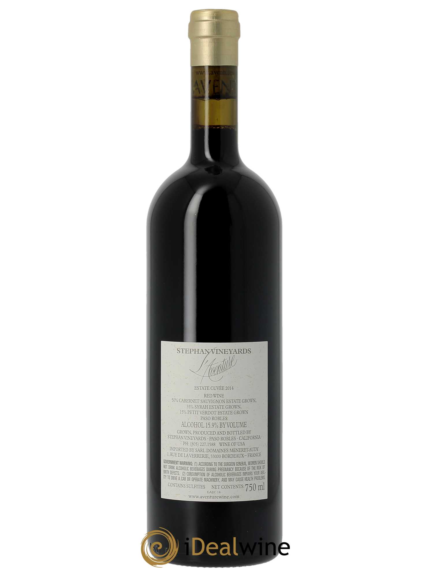 Paso Robles L'aventure Cuvée Estate (CBO à partir de 6 BTS) 2014 - Lot de 1 Bouteille