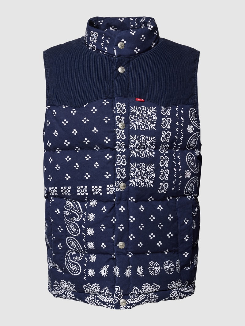 Outdoor-Weste mit Motiv-Prints Modell 'WESTERN' in marineblau