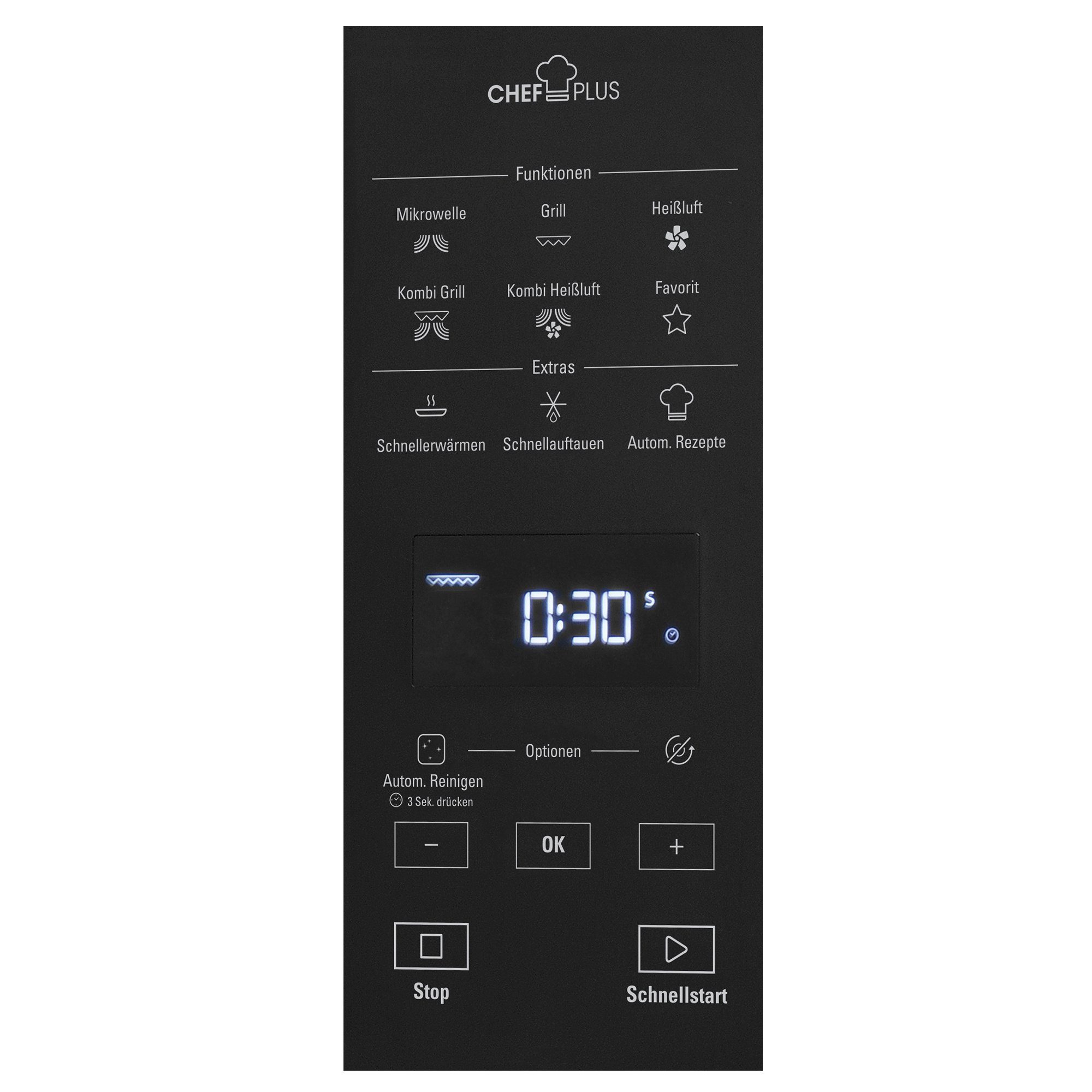 BAUKNECHT Mikrowelle MW 003 SL, Grill und Mikrowelle, 25,00 l, Schnellstart-Funktion (Rapid-Start)