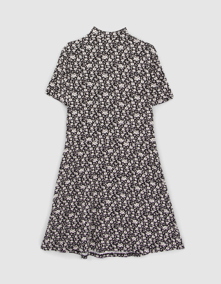Robe noire imprimé floral fille