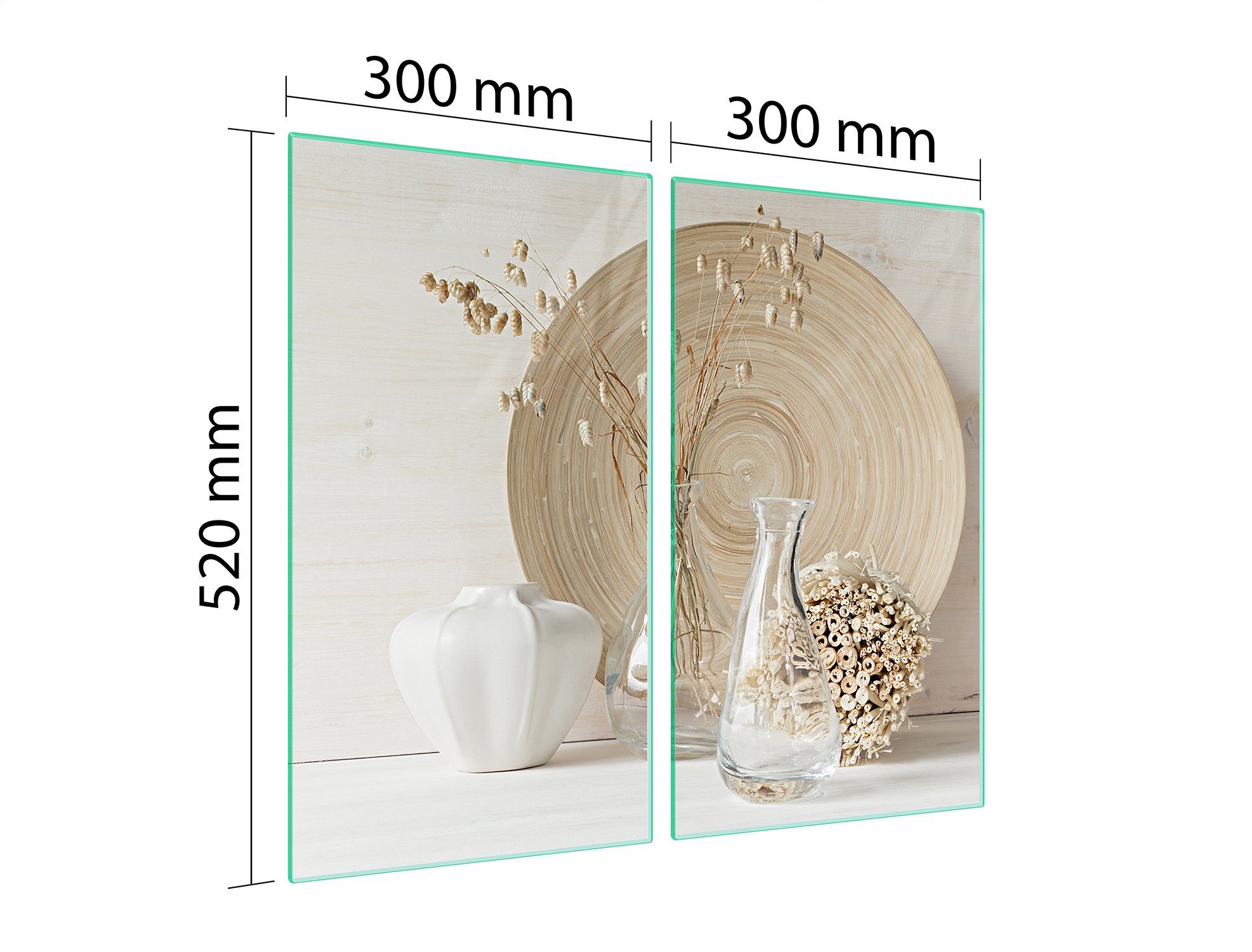 Decorwelt Herd-Abdeckplatte Herdabdeckplatte Ceranfeld Abdeckung Abdeckplatte Schneidebrett Beige, (2x30x52, 2 tlg), für alle Herdarten excl. Gasherde