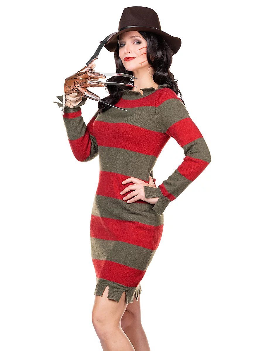 Metamorph Kostüm Freddy Krueger Kostüm für Frauen mit Hut und origi, Sei die Killerin der Träume!
