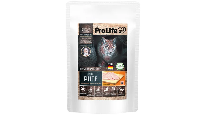 Pro Life Mössner Premium Nassfutter Pute schmackhafte Terrine 85 g