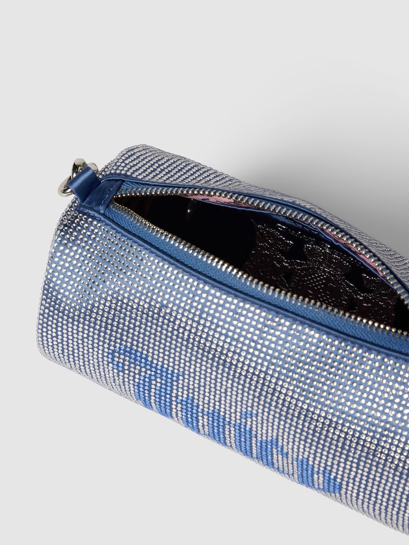 Handtasche mit Allover-Ziersteinbesatz Modell 'HAZEL' in hellblau