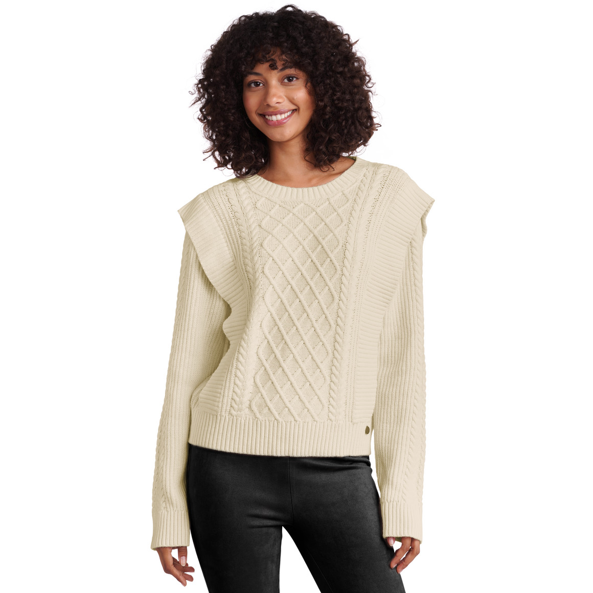 Damen Strickpullover mit Zopfmuster