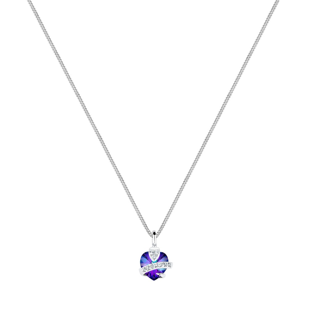 Elli Elli Collier Femme Pendentif Coeur Glamour avec Cristal  en Argent Sterling 925 collier
