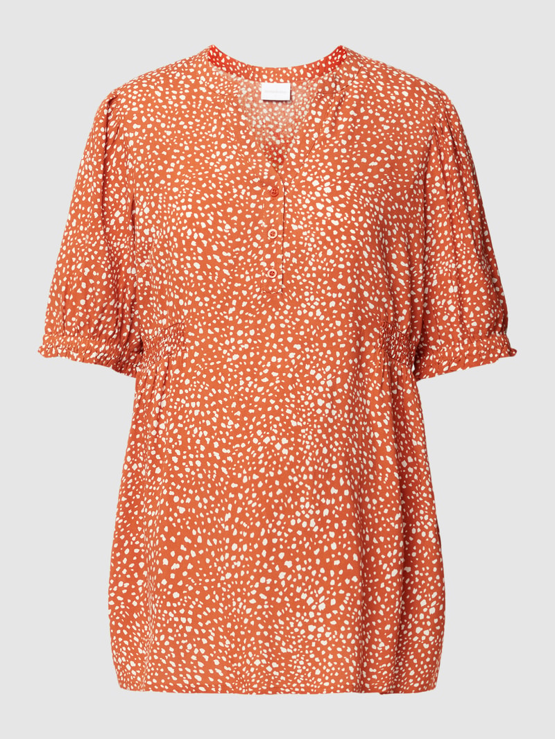 Umstands-Bluse mit Brustraffung in rostrot