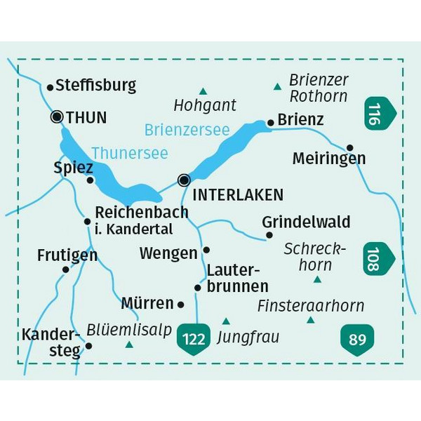 Jungfrau-Region - Thunersee - Brienzersee 1 : 40 000 - Wanderkarte