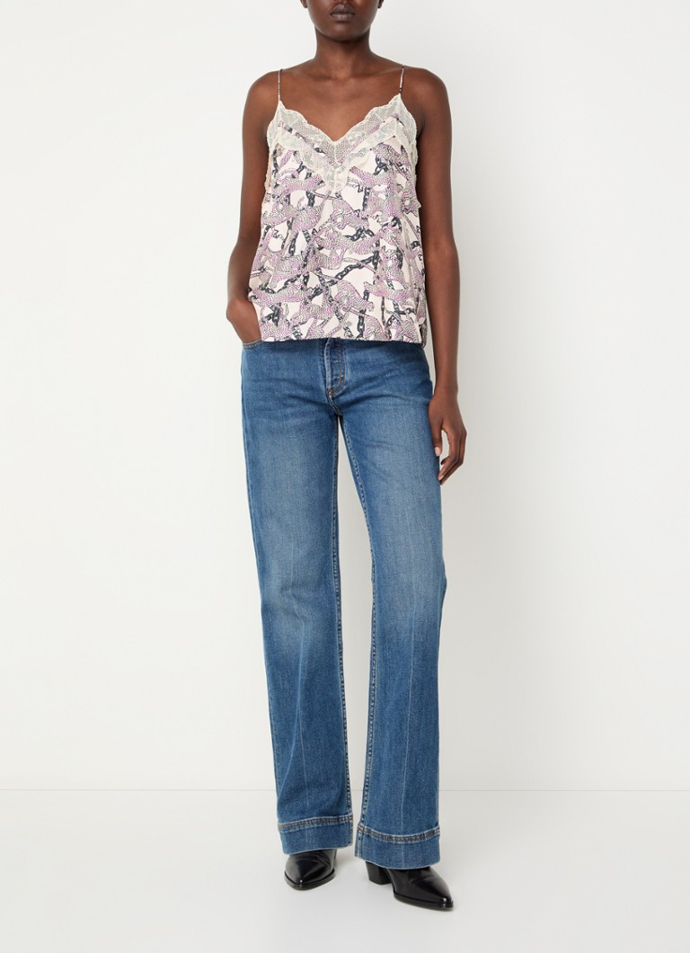 Zadig&Voltaire Christo silk top with lace details