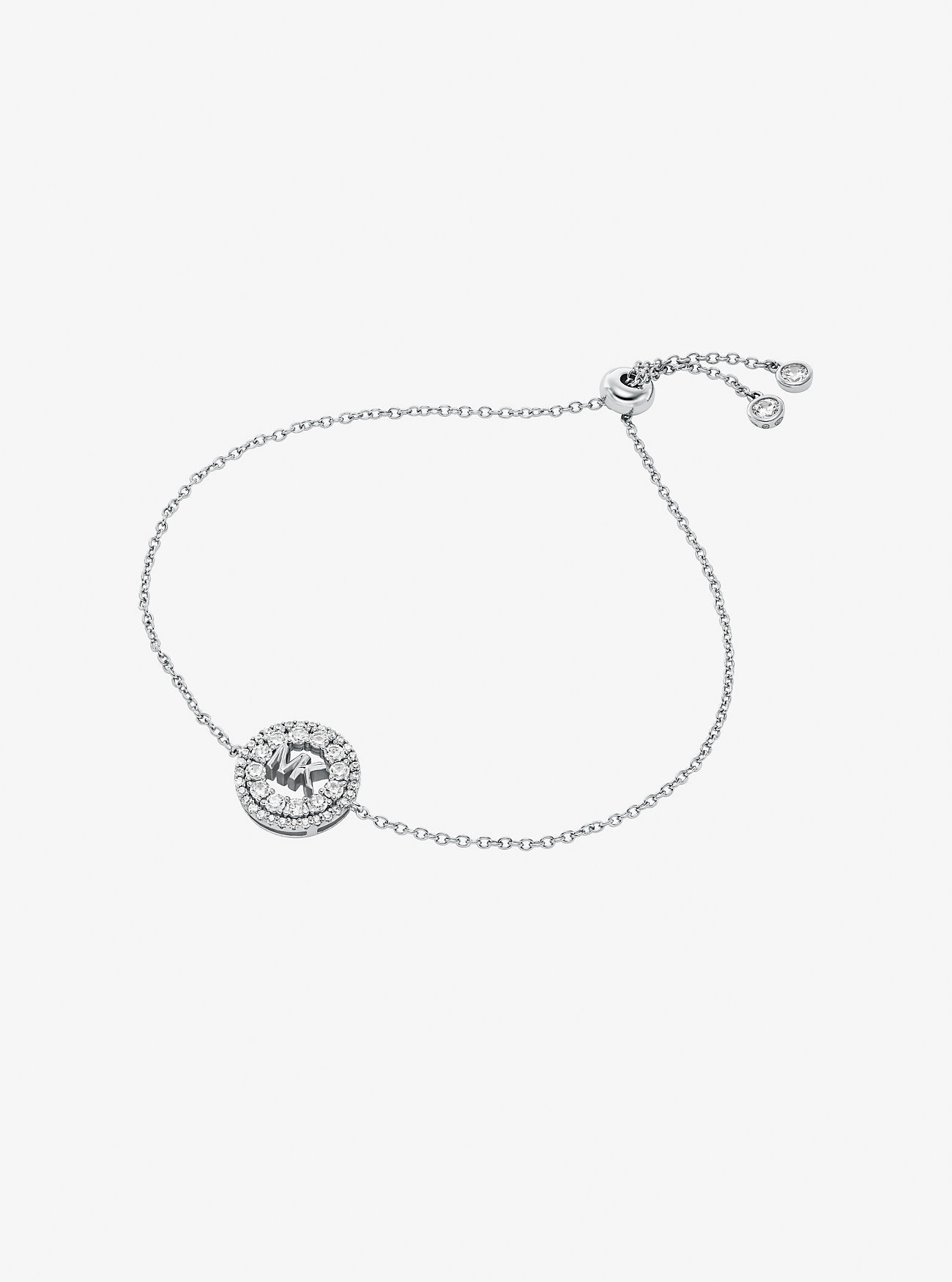 Fulton Precious Metal-Plated Pavé Logo Slider Bracelet - SILVER