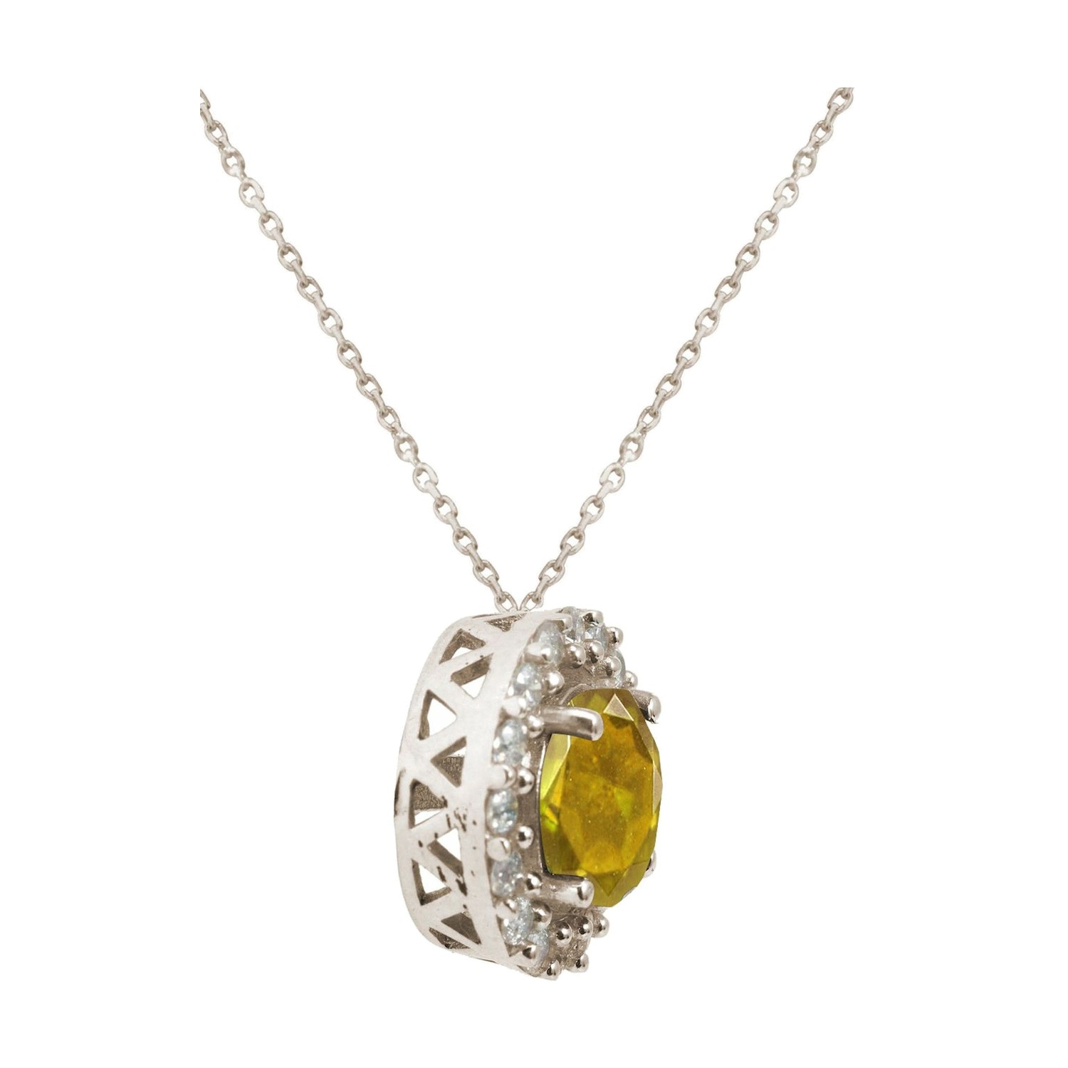 Kette mit Anhänger 'CITRIN HALO'