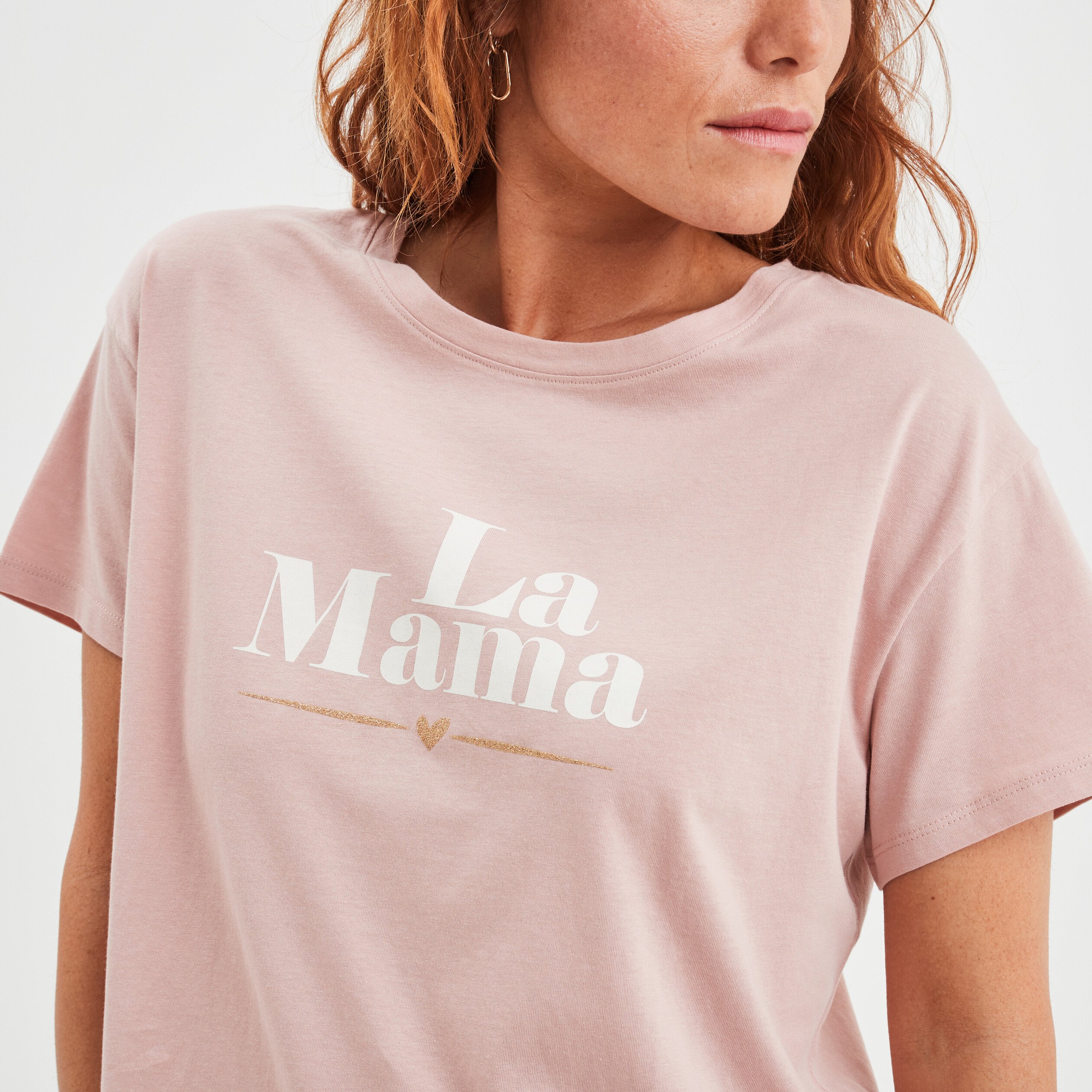 T-shirt fêtes des mères oversize vieux rose femme | La Halle