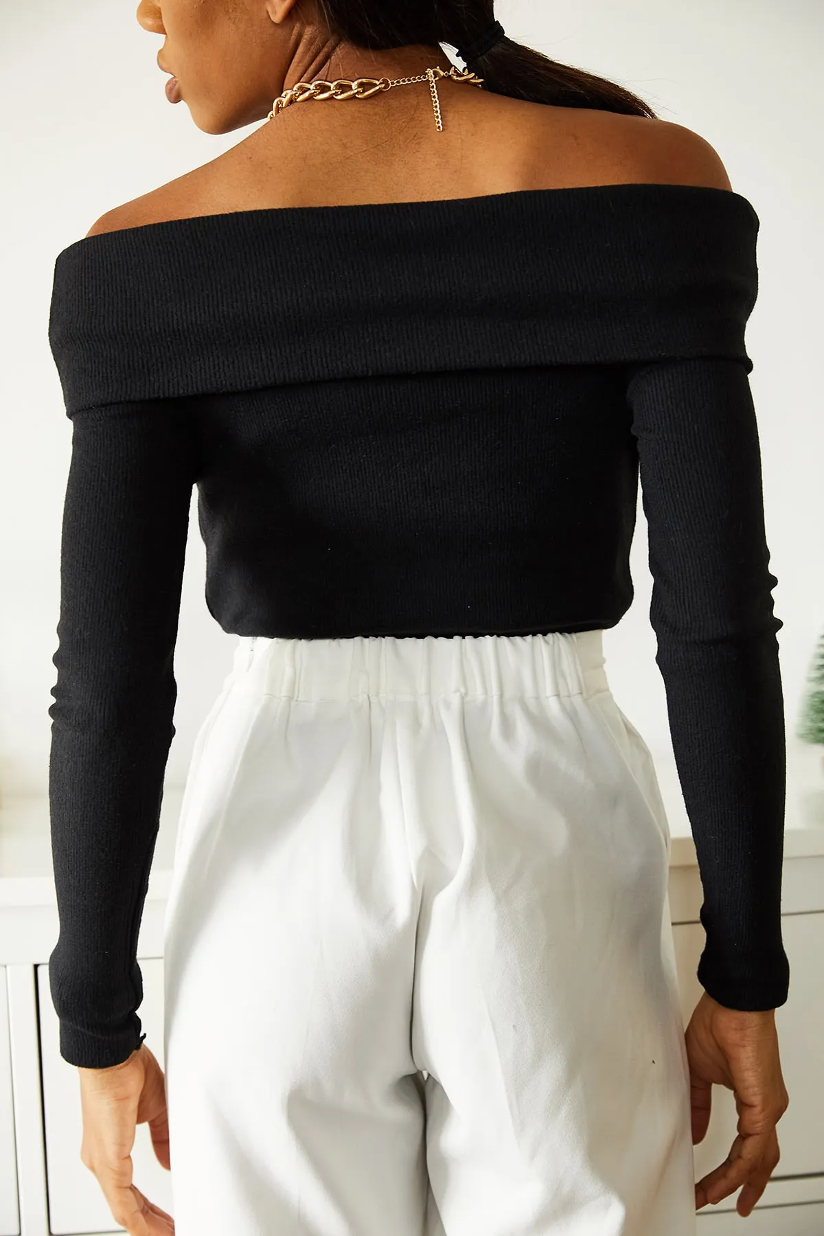 XHAN  Camisole-Pullover mit Madonna-Kragen für Damen 1KZK3-10860-02