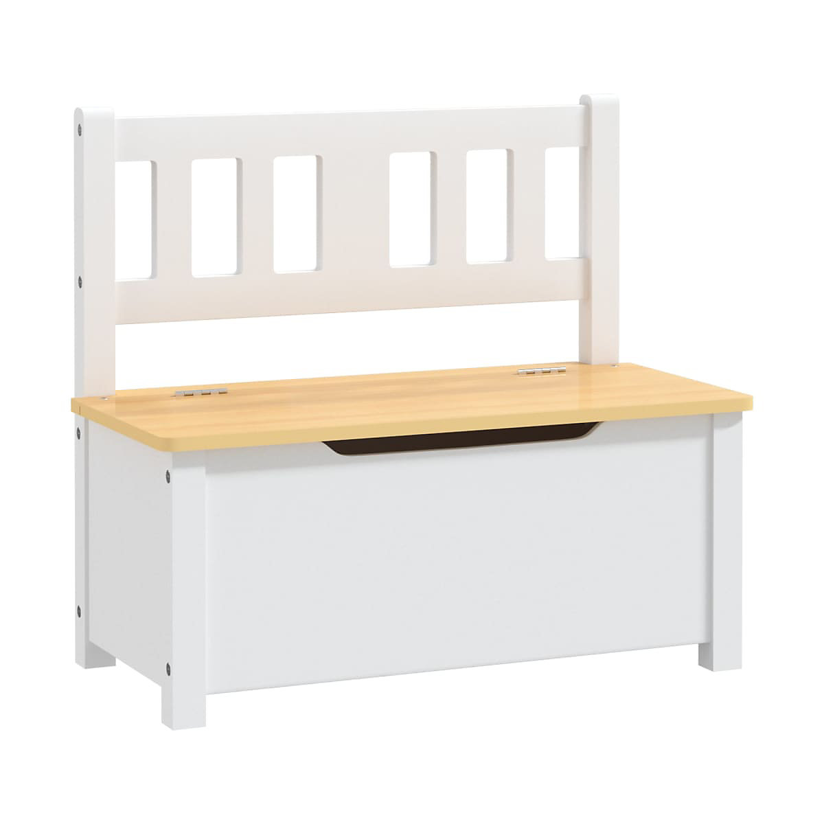 Kinderbank mit Stauraum Weiß und Beige 60x30x55 cm MDF Aufbewahrungsbank